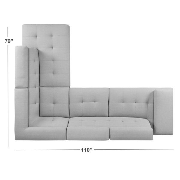 Zipcode Design™ 110" Wide Right Hand Facing Sofa & Chaise & Reviews